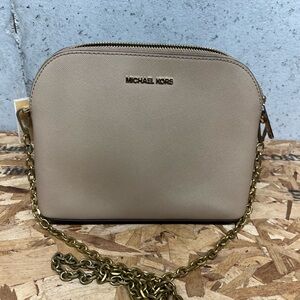 Michael Kors Beige Crossbody Bag with Gold Chain
